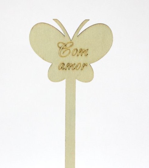 Papillon en bois avec amour 8x28cm Sc.6