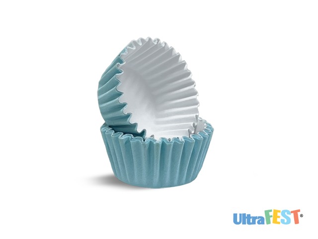 Moule en papier gourmand bleu doux 2.5x2.5x3cm emb.100