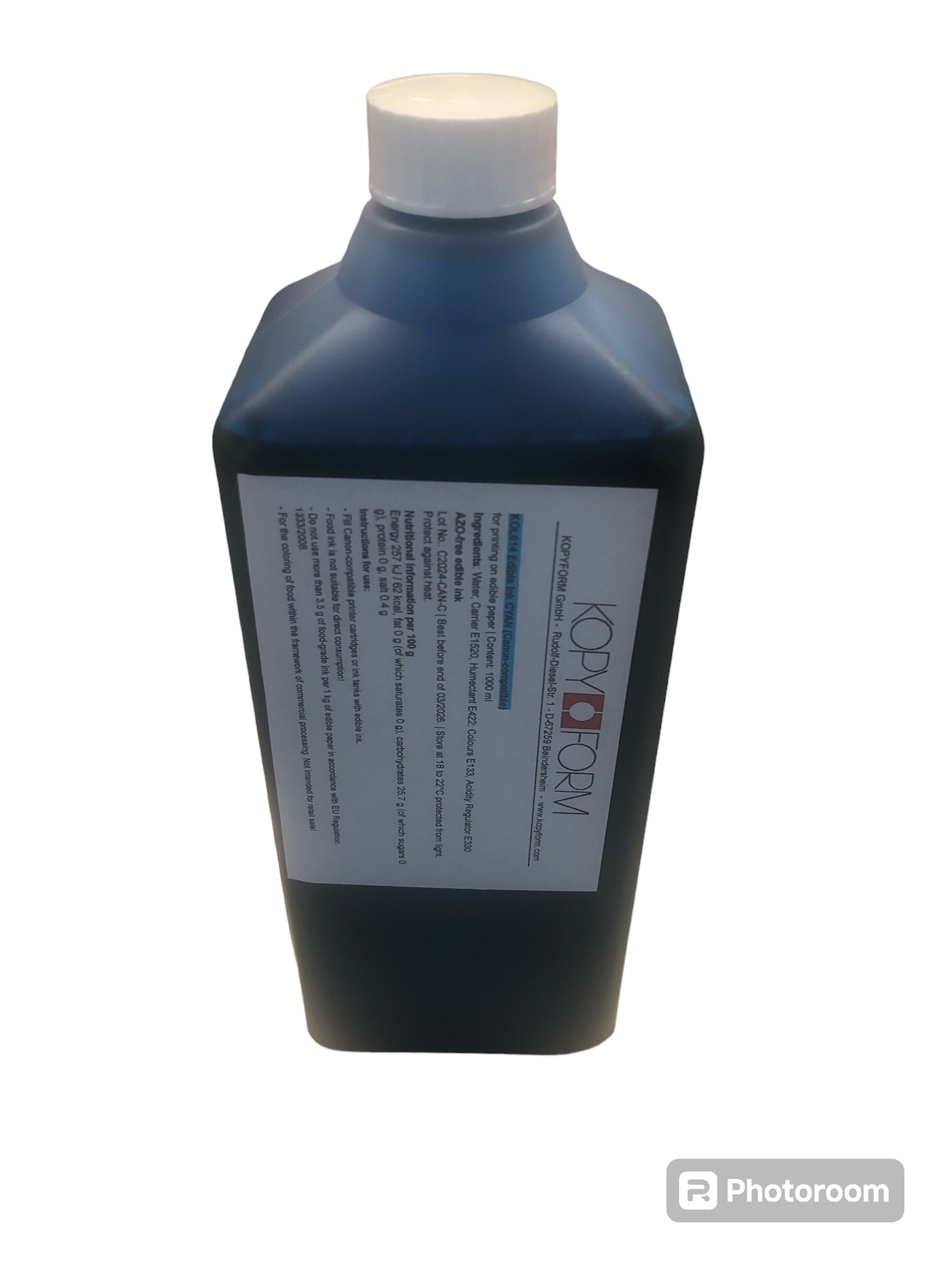 Encre alimentaire bleue pour recharge de cartouche 1 lt