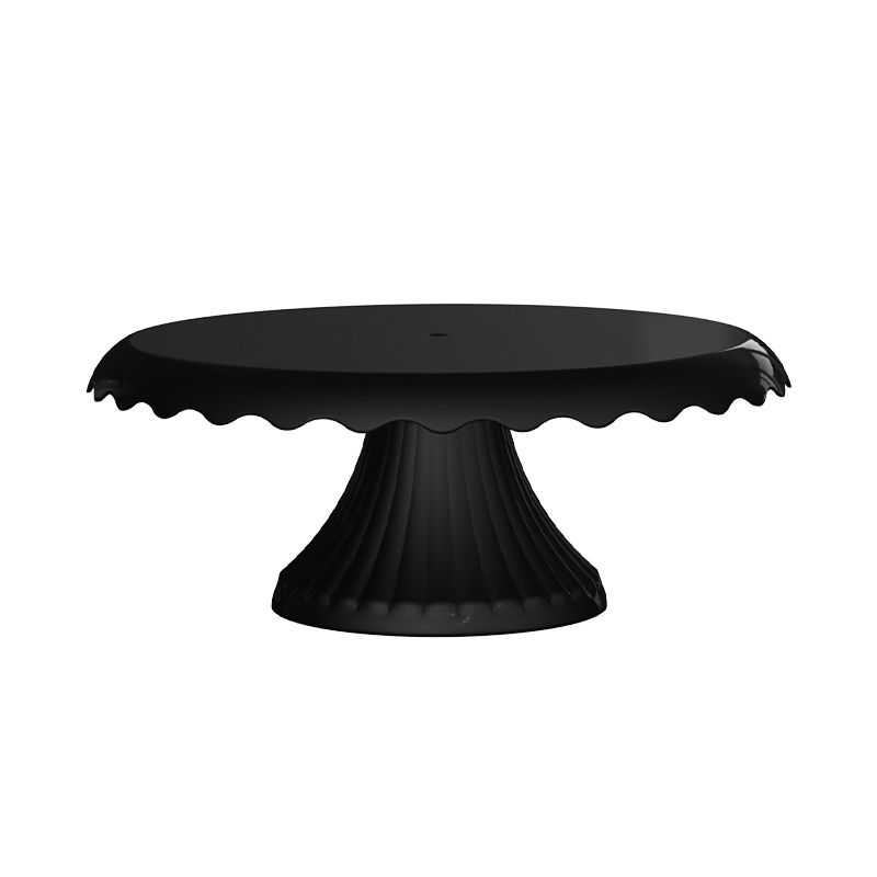 Présentoir à gâteau en dentelle noire de 22 cm