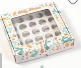 Boîte 25 Brigadeiros de Pâques avec Fenêtre 13x24x5cm