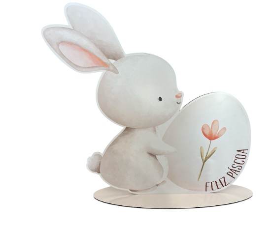 Panneau MDF avec lapin de Pâques 6x55cm