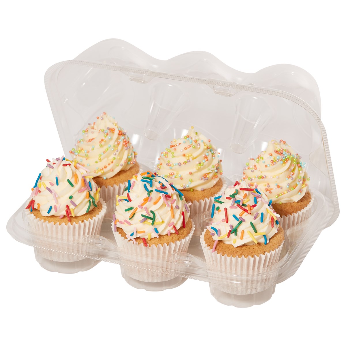 Boîte PP P/6 Cupcakes PME 25x17x9cm Pack.3