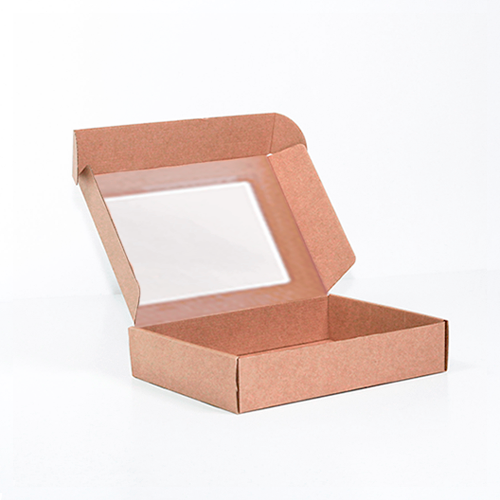 Boîte d’expédition kraft 19,5 x 14,5 x 4,5 cm (avec fenêtre)