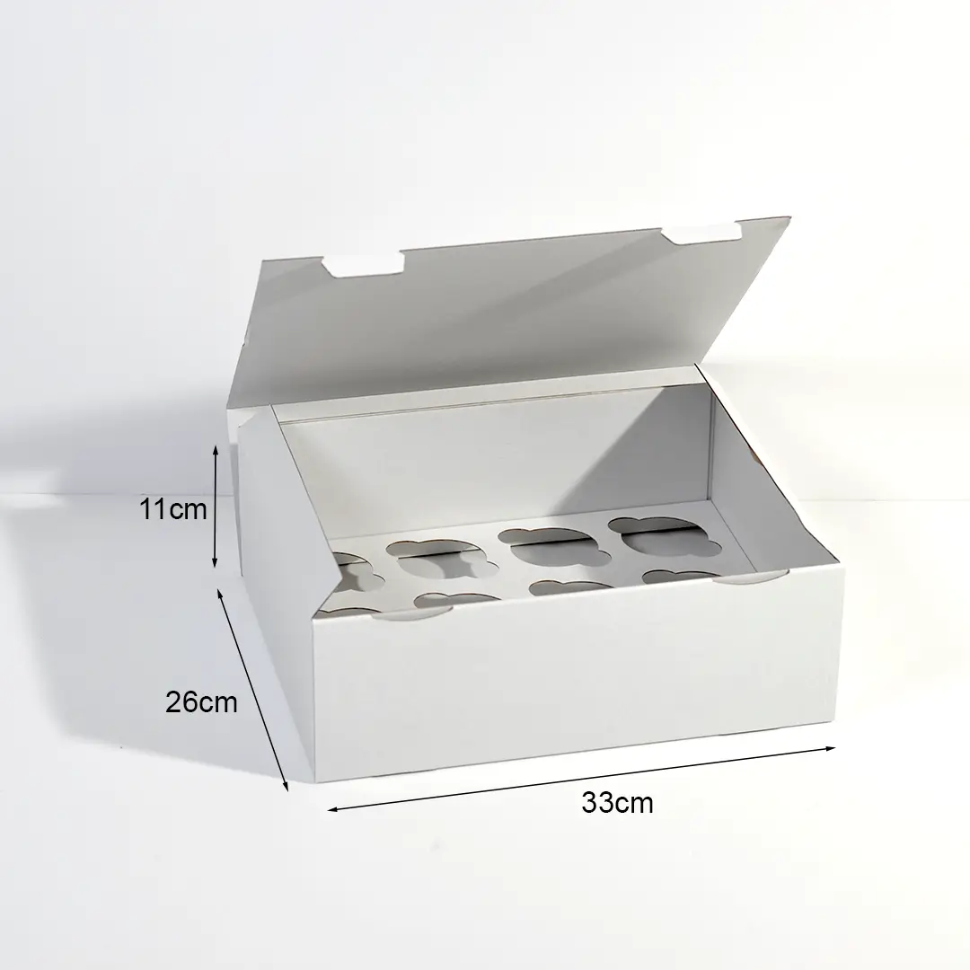 Boîte pour 12 Cupcakes 33x26x11cm Blanc