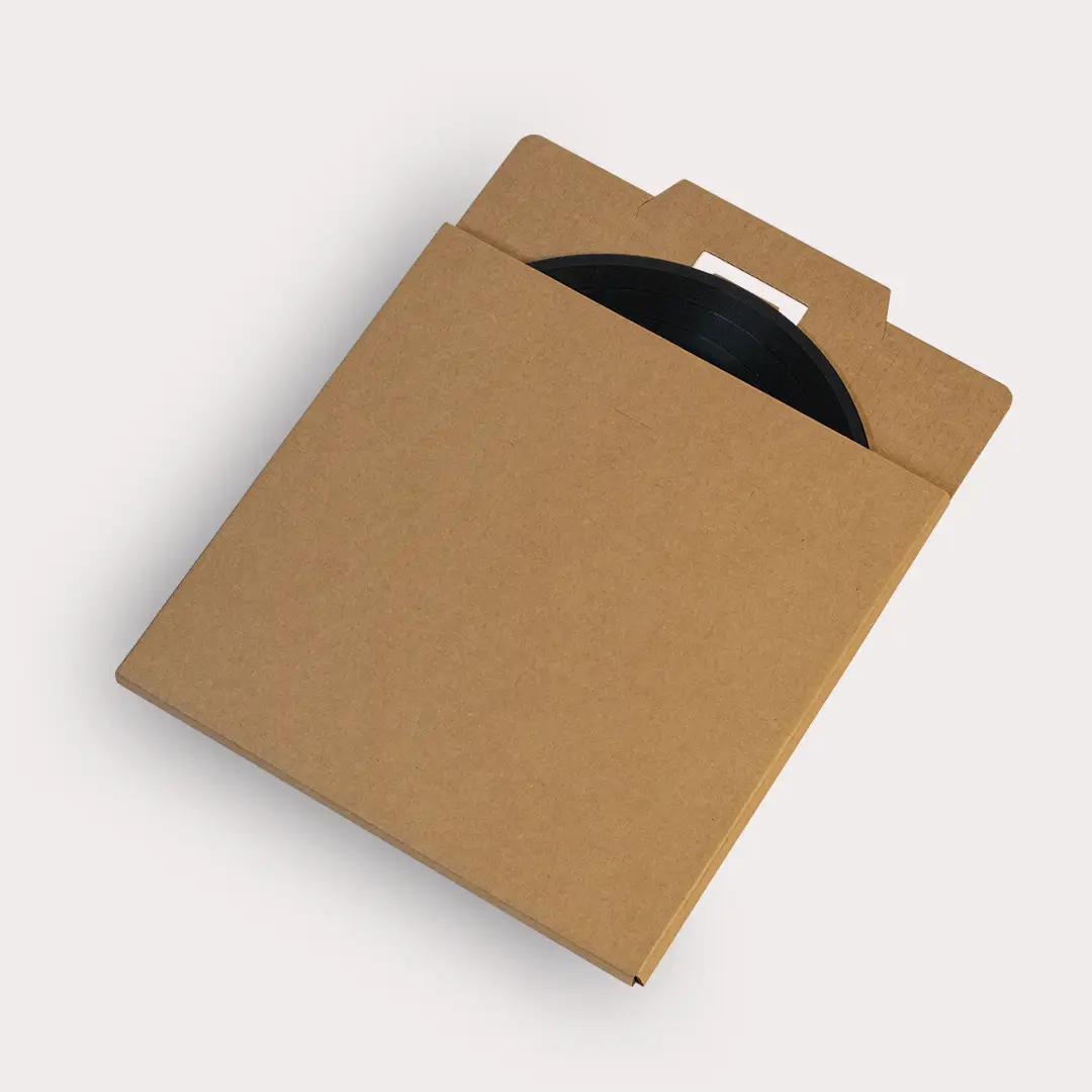 Boîte à disques vinyles 33x33x1.5cm Recyclé avec séparateur