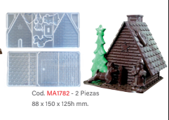 Moule en polycarbonate Kit maison de Noël 2 pcs.