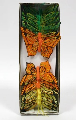 Papillon coloré 6cm Boîte de 12