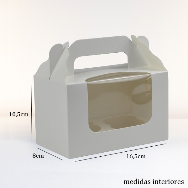 Boîte pour 2 cupcakes 16,5x8x10,5 carton blanc