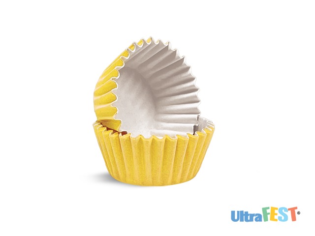 Moule en papier gourmand jaune 2.5x2.5x3cm emb.100