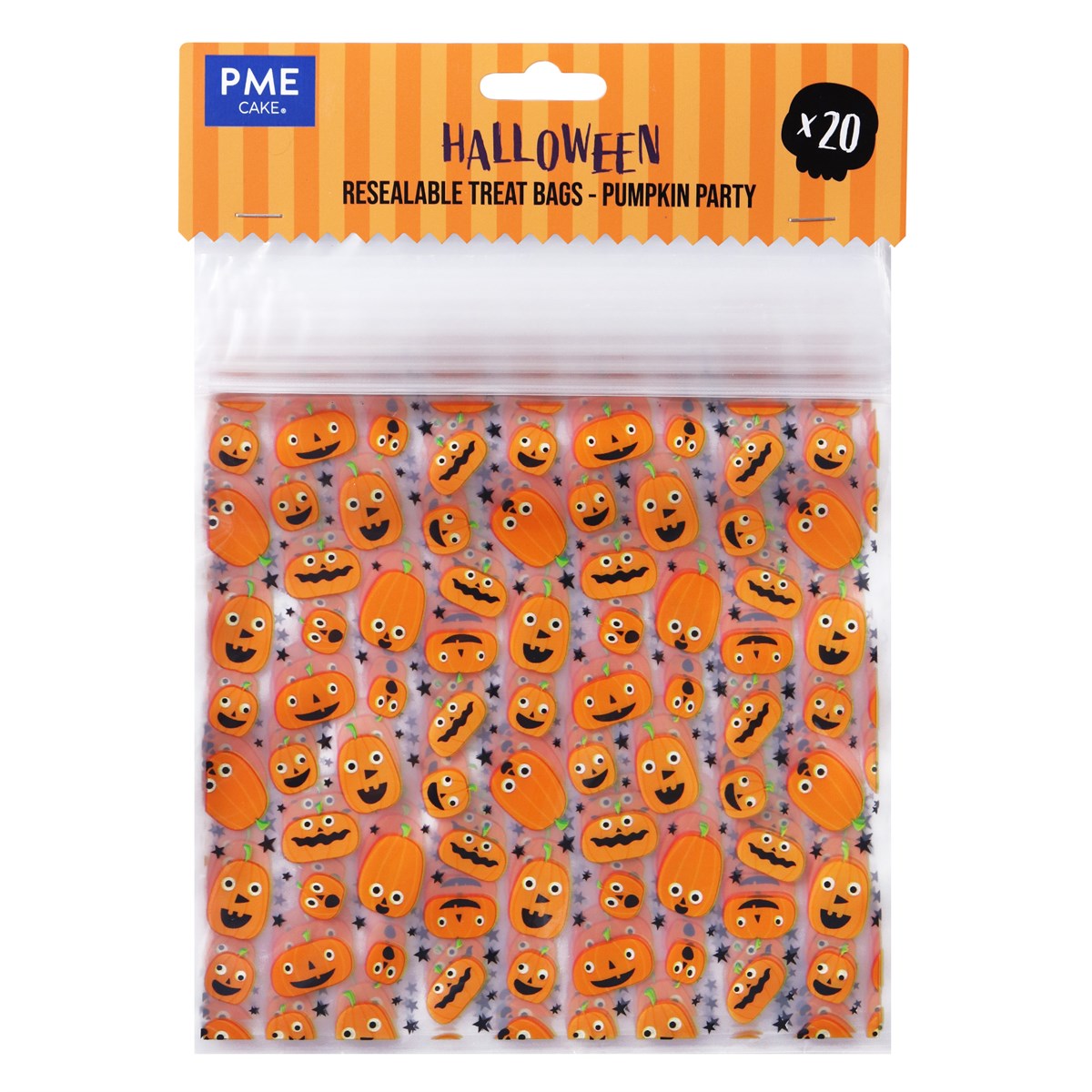 Sac gommeux d’Halloween avec fermeture éclair 17x17c