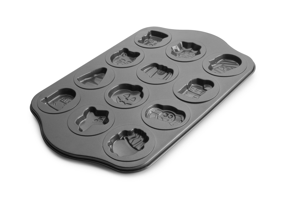 Plateau antiadhésif 12 biscuits d’Halloween 44x29cm