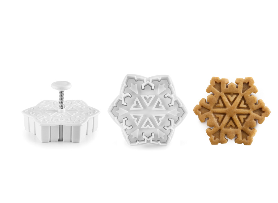 Marqueur de découpe flocon de neige en relief 3 Pcs.