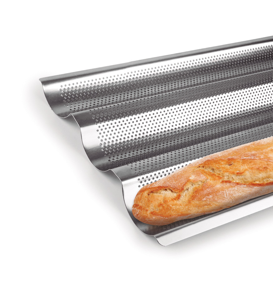 Plaque en tuile inox 3 baguettes 38.5x25cm