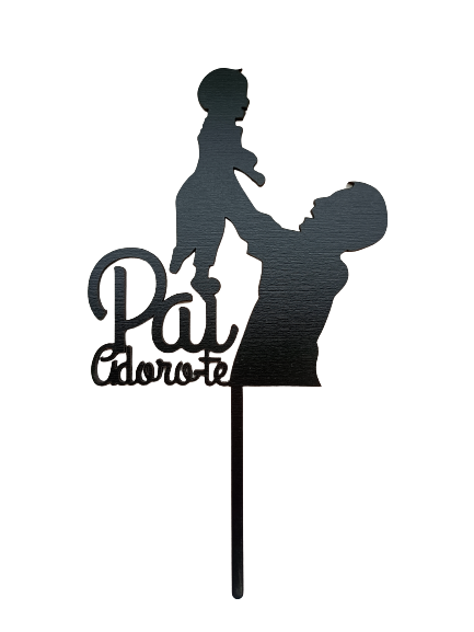 Ornement en bois noir « Papa je t’aime » 15 x 25 cm
