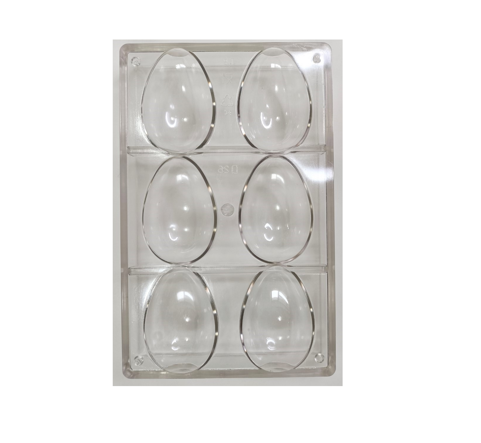 Moule à bonbons en polycarbonate, 6 œufs