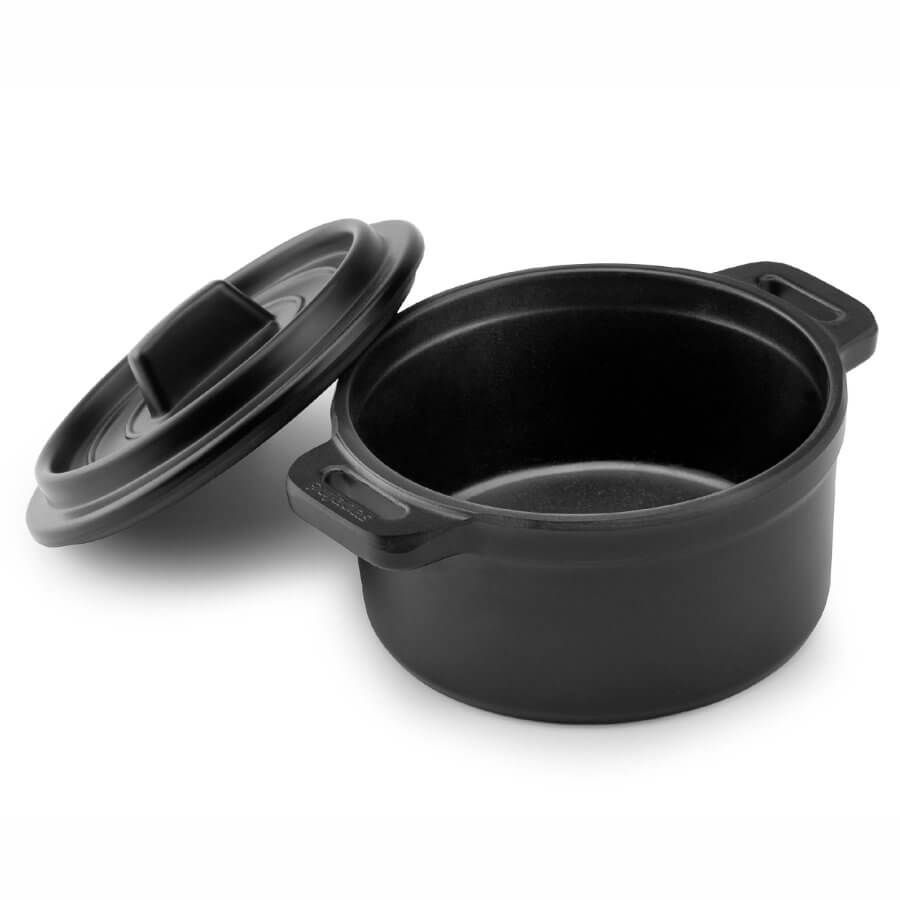 Mini cocotte avec couvercle noir 12,5 x 6,5 cm