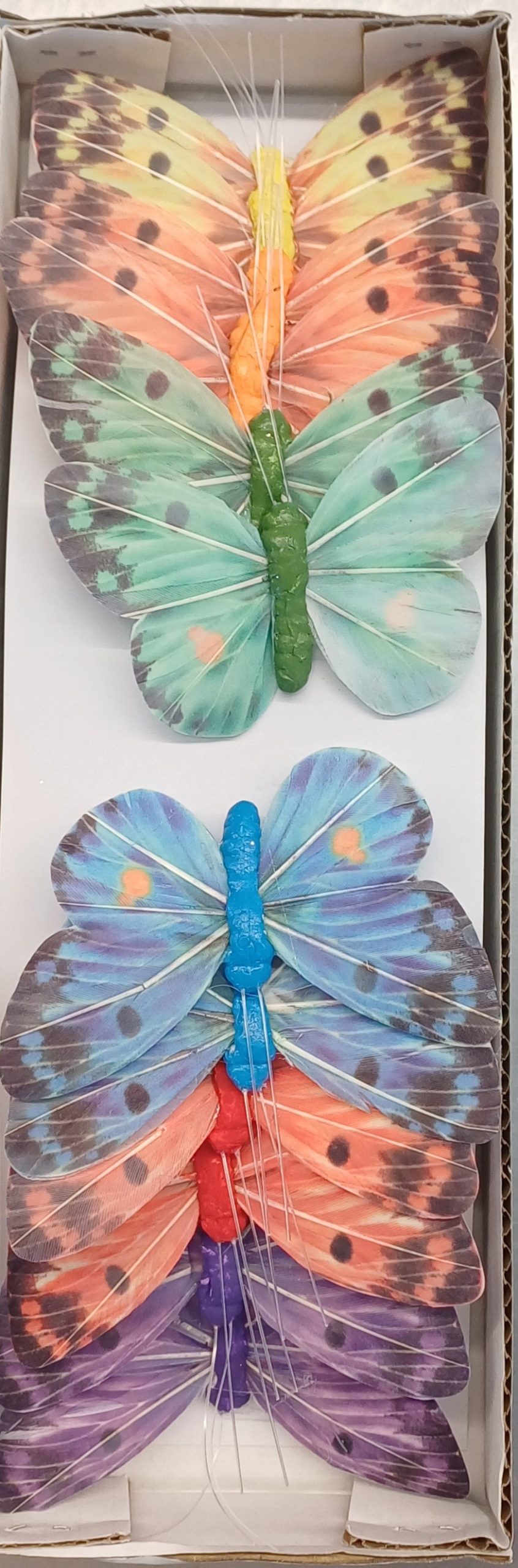 Papillon coloré 9cm Boîte de 12