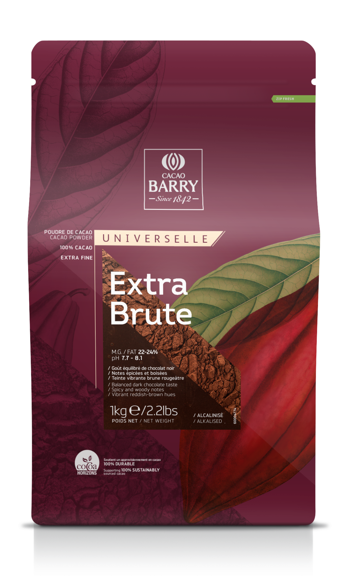 Poudre de cacao extra brut 100 % 1Kg
