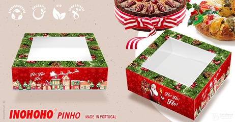 Boîte en carton pin de Noël 28x28x7,5cm pack.