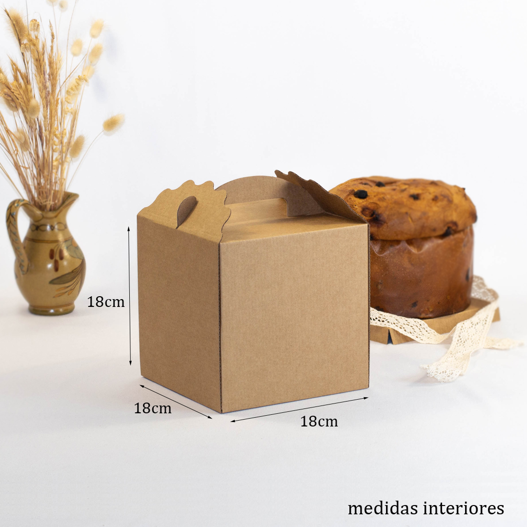 Boîte « Panettone » avec intercalaires Kraft 18x18x18