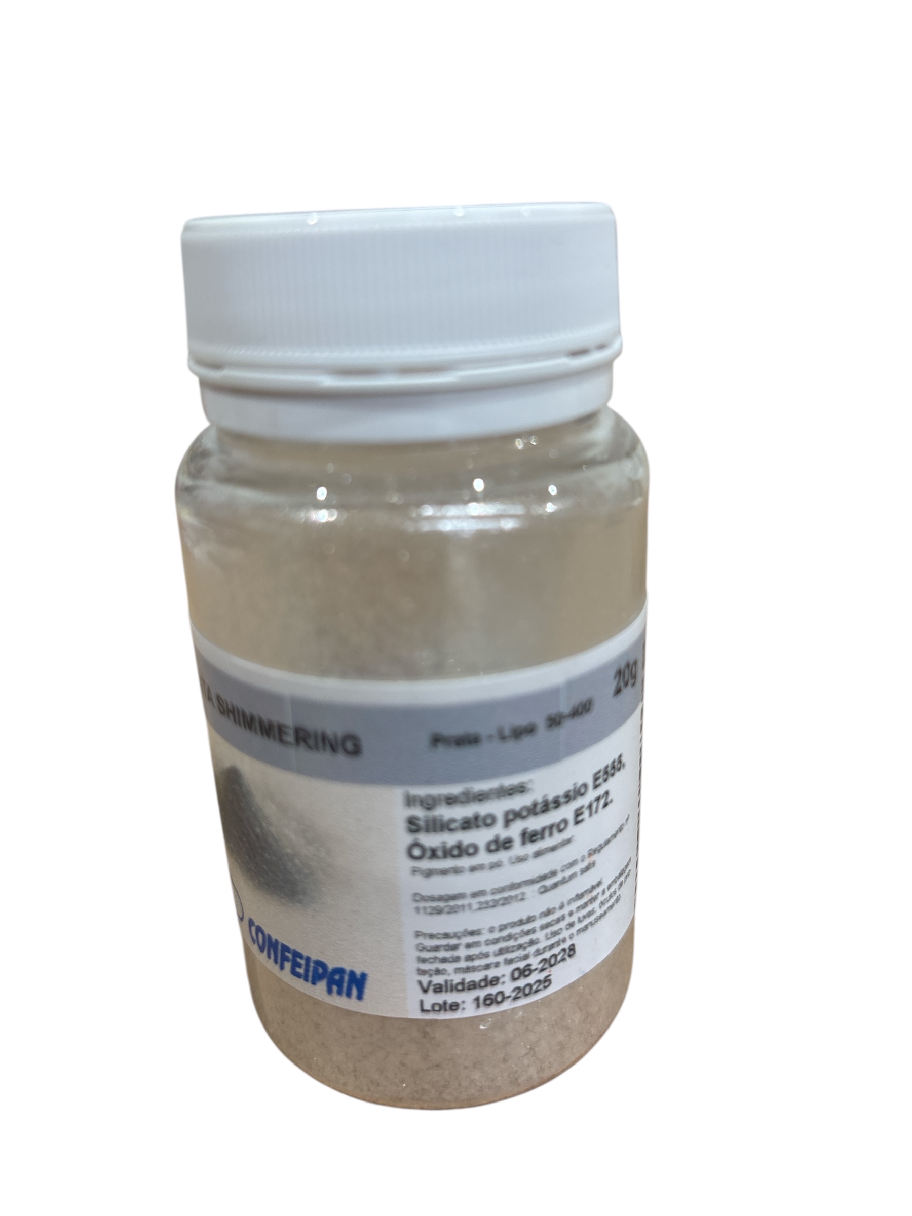 Colorant en poudre alimentaire liposoluble soluble Shiny Silver 20g