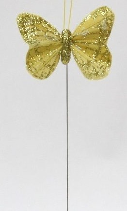 Papillon doré 6cm boîte 12