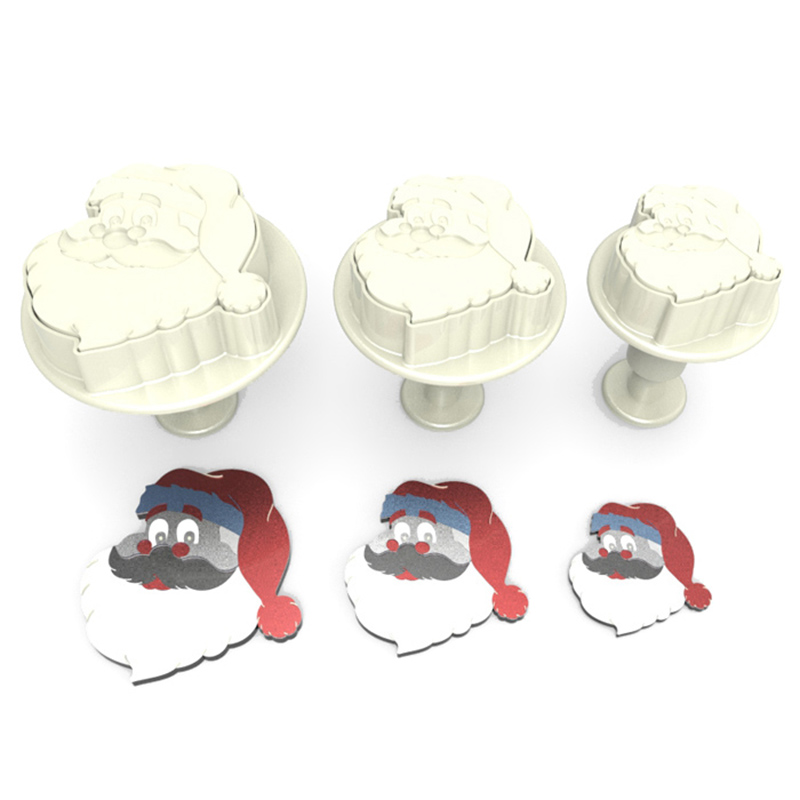 Coupe-visage du Père Noël avec éjecteur (3 pièces)