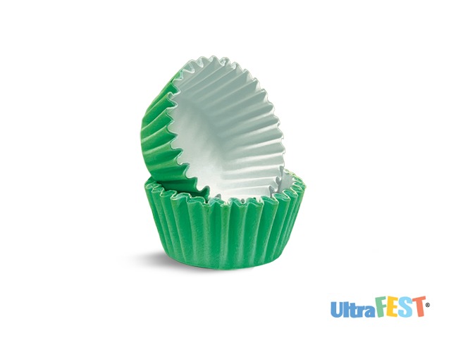 Moule en papier gourmet vert (paquet de 2,5 x 2,5 x 3 cm)
