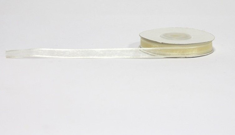 Ruban d’organza crème 1cm x 23mt