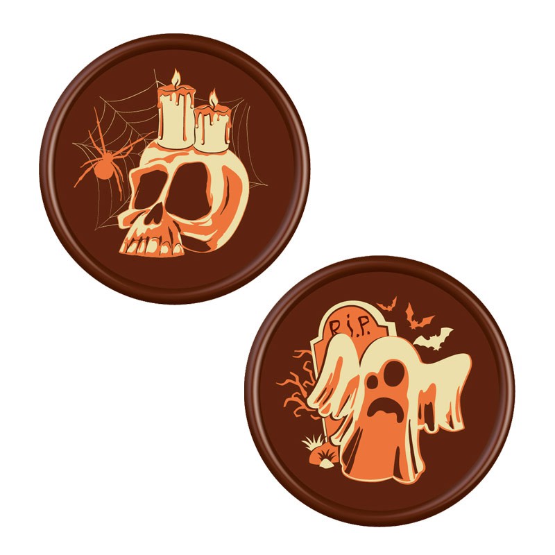 Assiettes de chocolat d’Halloween (50mm, paquet de 2)