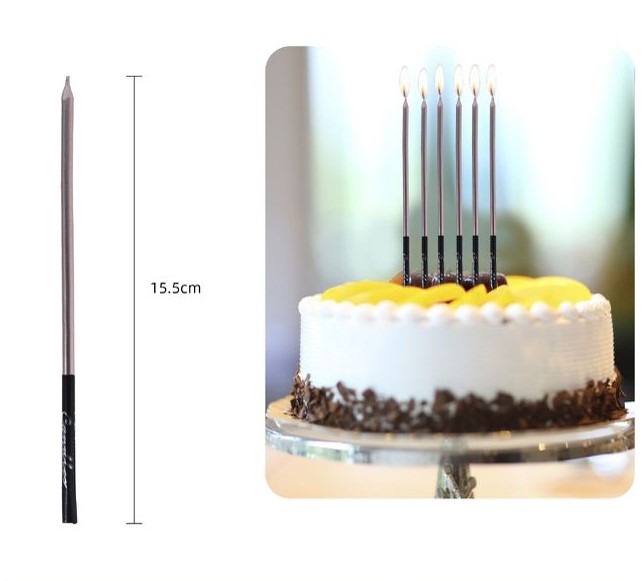 Bougie rose mince 15cm 6 pcs.