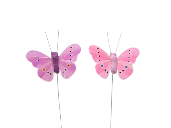 Papillon Rose 5cm Boîte 12
