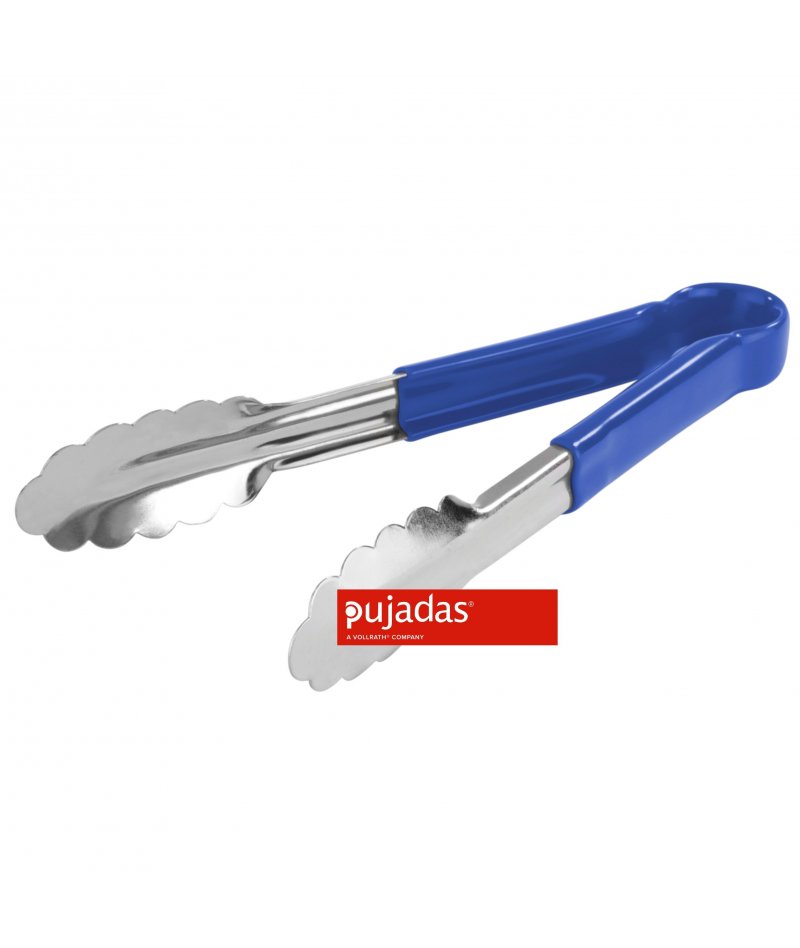 Pince à buffet en acier inoxydable Poignée bleue 24cm