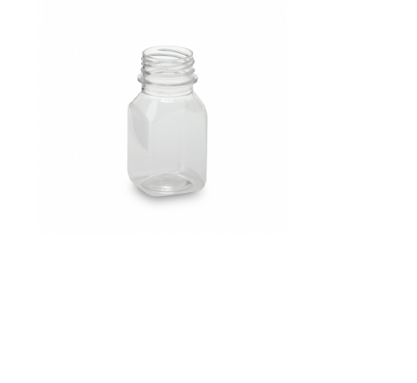 Flacon PET carré avec couvercle 80x48mm 125ml