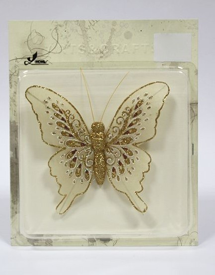Papillon Doré 15x15cm Boîte 6