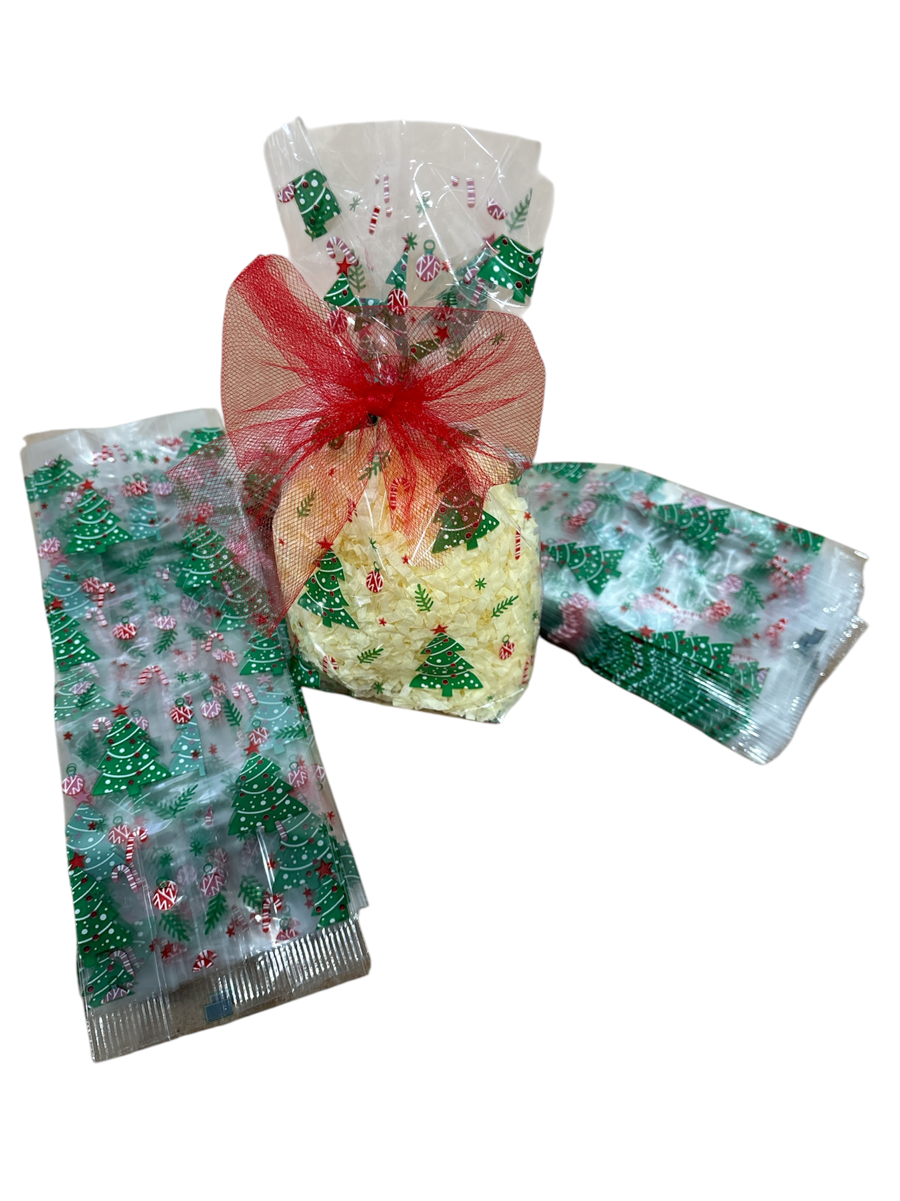 Sac en cellophane avec motif de Noël 250x80x40mm Sc.