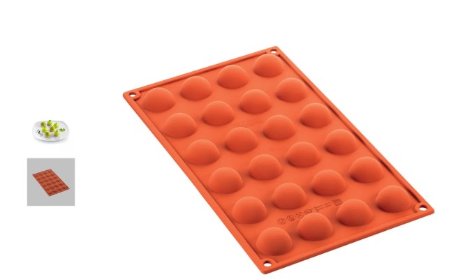 Moule en silicone 24 demi-sphère 30 mm x 15 mm