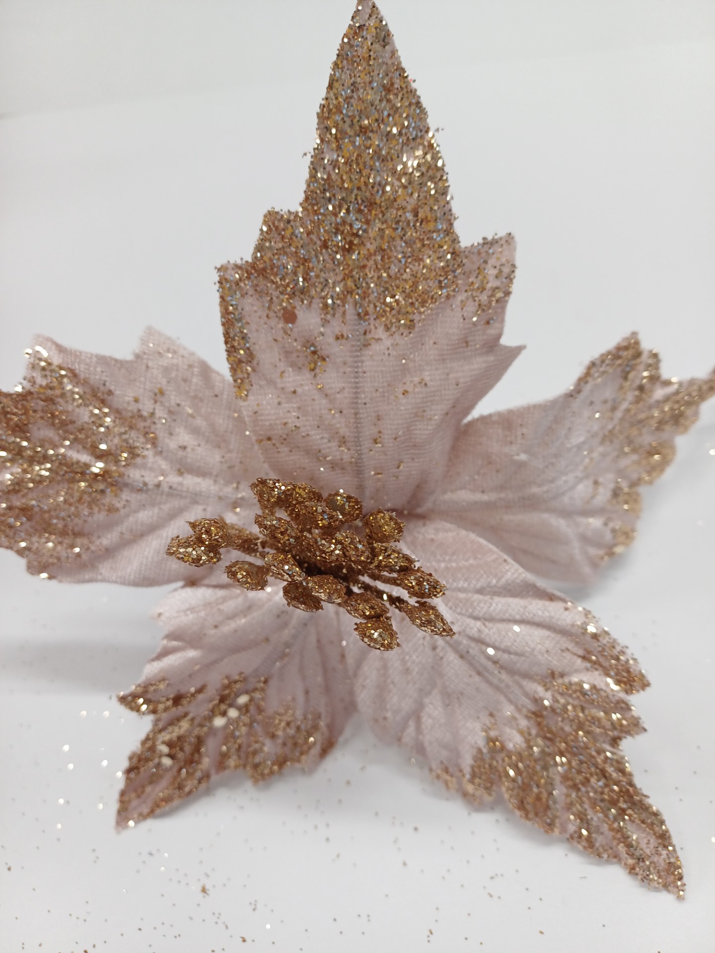 Fleur de Noël en or rose 20cm