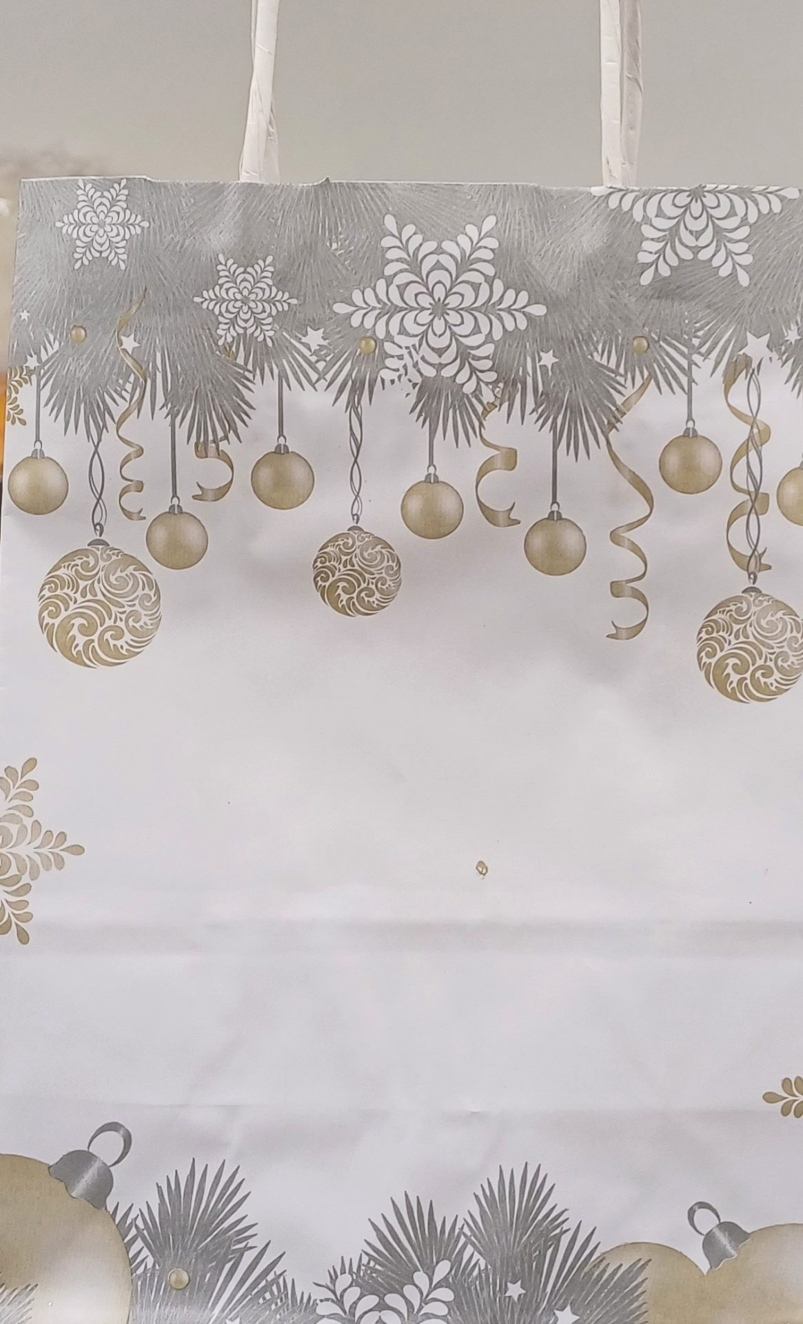 Sac en papier de Noël argent/or 18x8x24cm