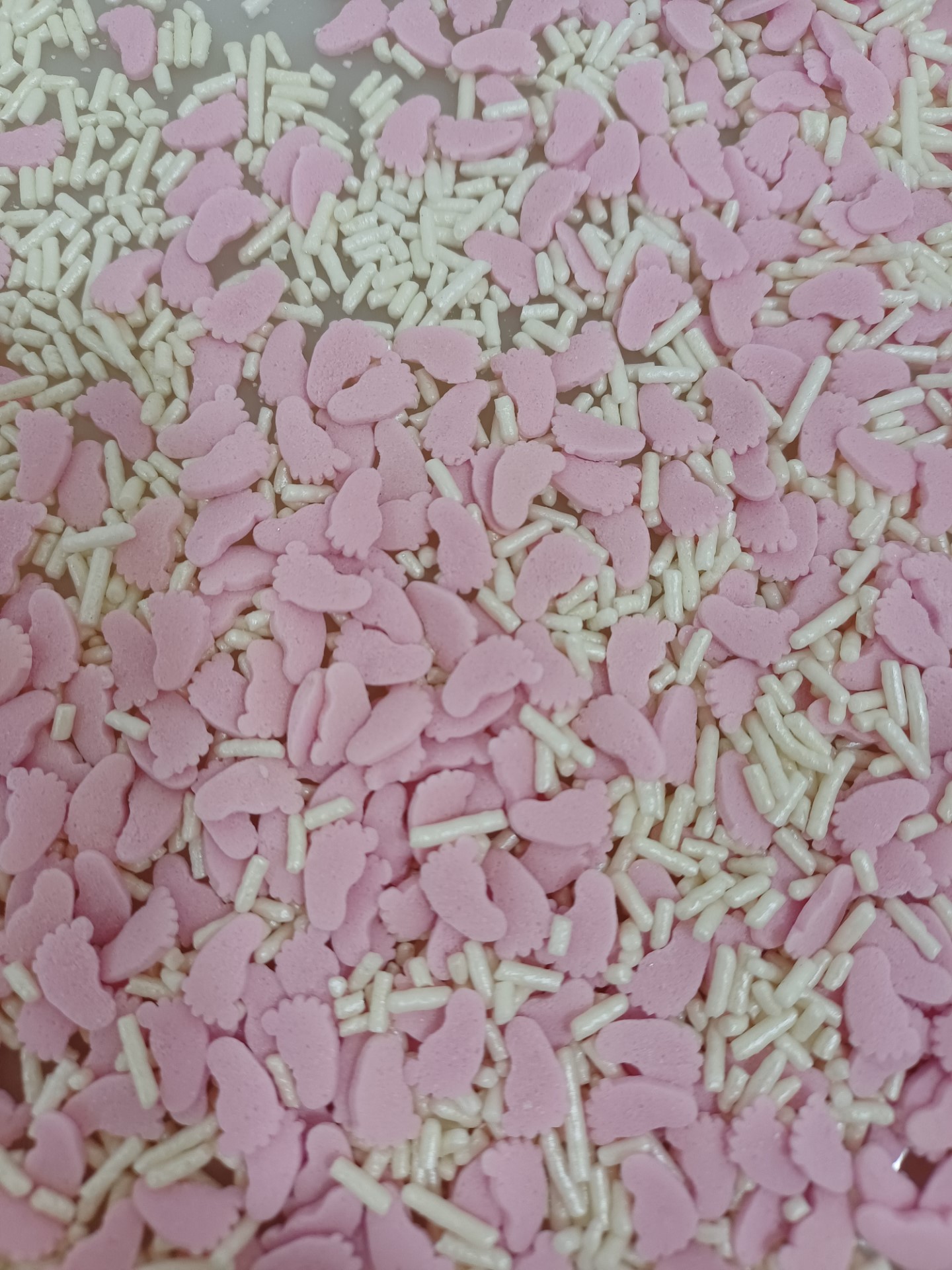 Paillettes de pied de bébé rose 80 g