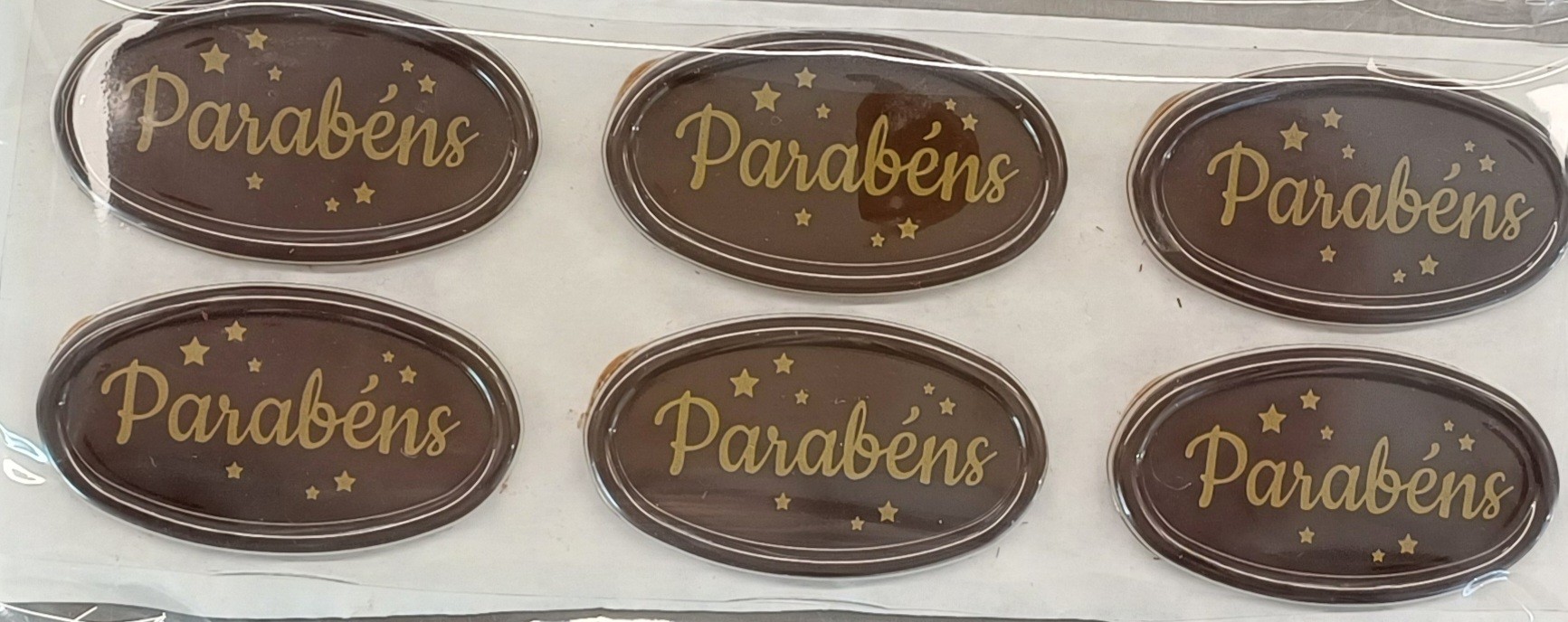 Félicitations assiettes à chocolat 46x26mm Emb.6