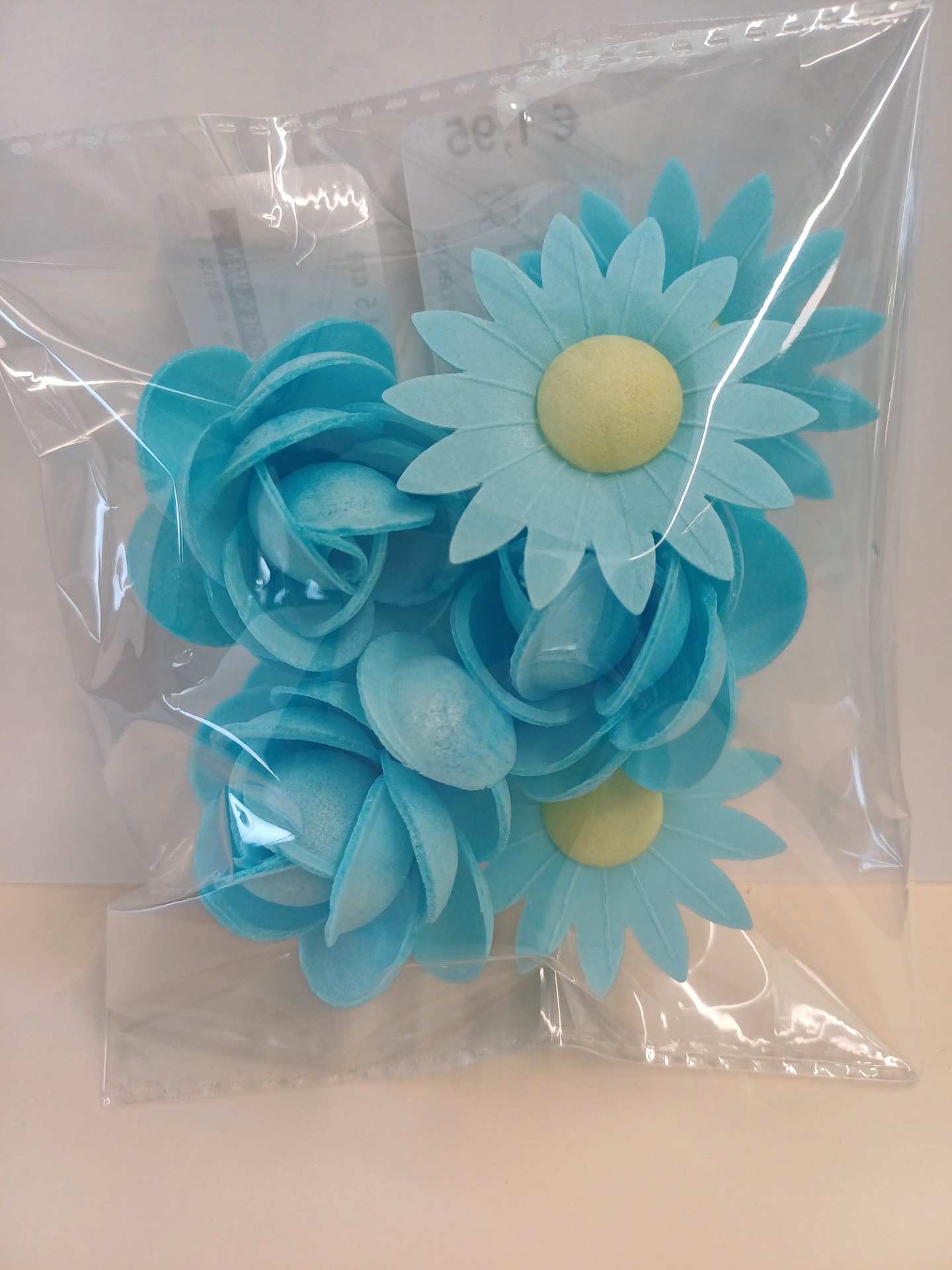 Fleurs bleues 4,5cm unités.6