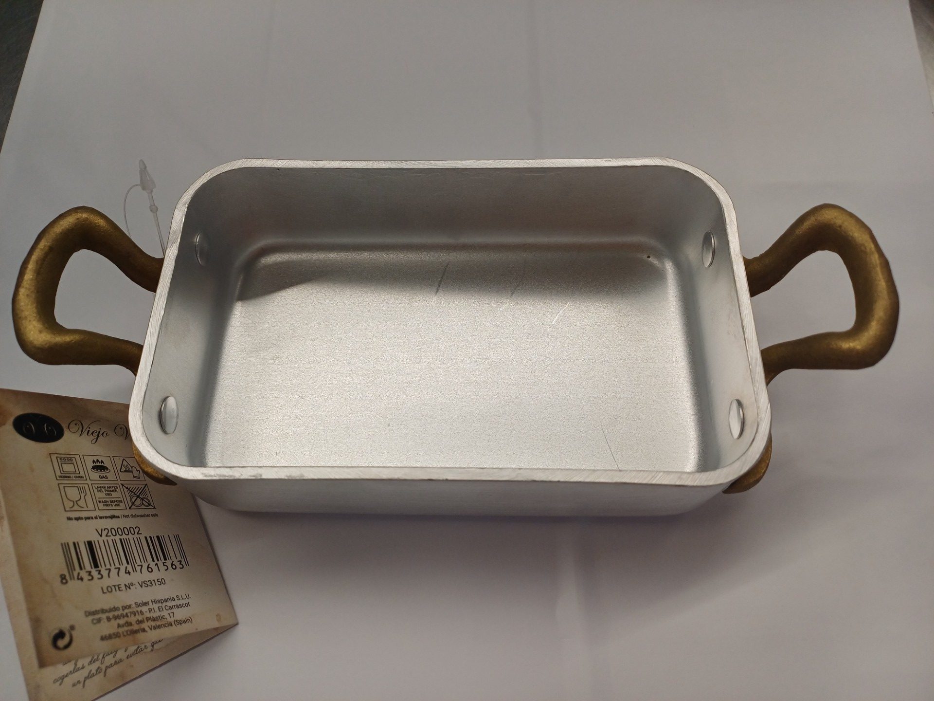 Mini cocotte en aluminium avec poignées 15,5 x 9,5 x 45 cm