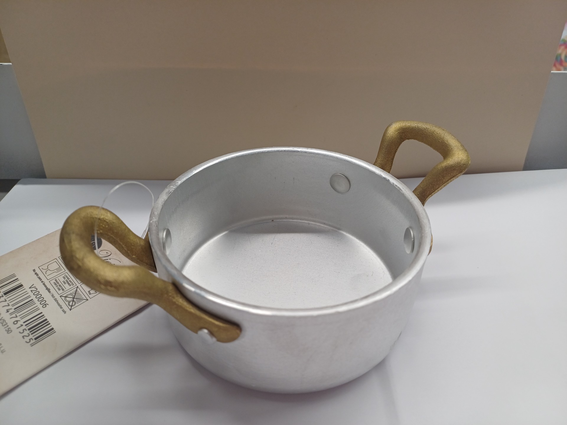 Mini cocotte en aluminium avec poignées 10,5 x 5 cm