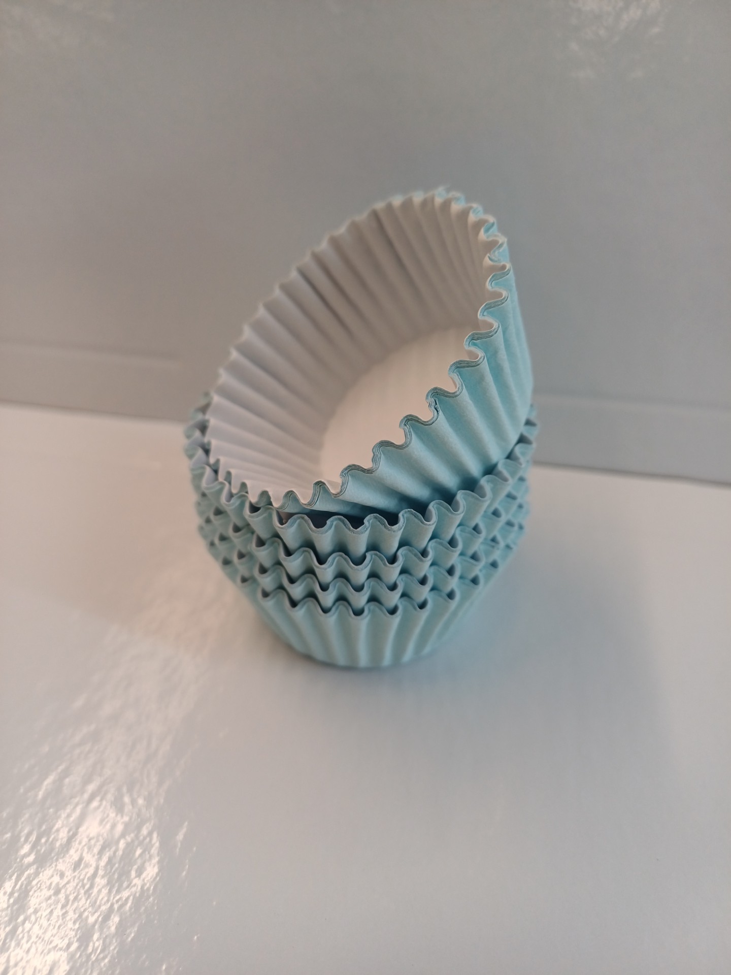 Moule à mini cupcakes bleu clair 5x2.5x3.5cm E