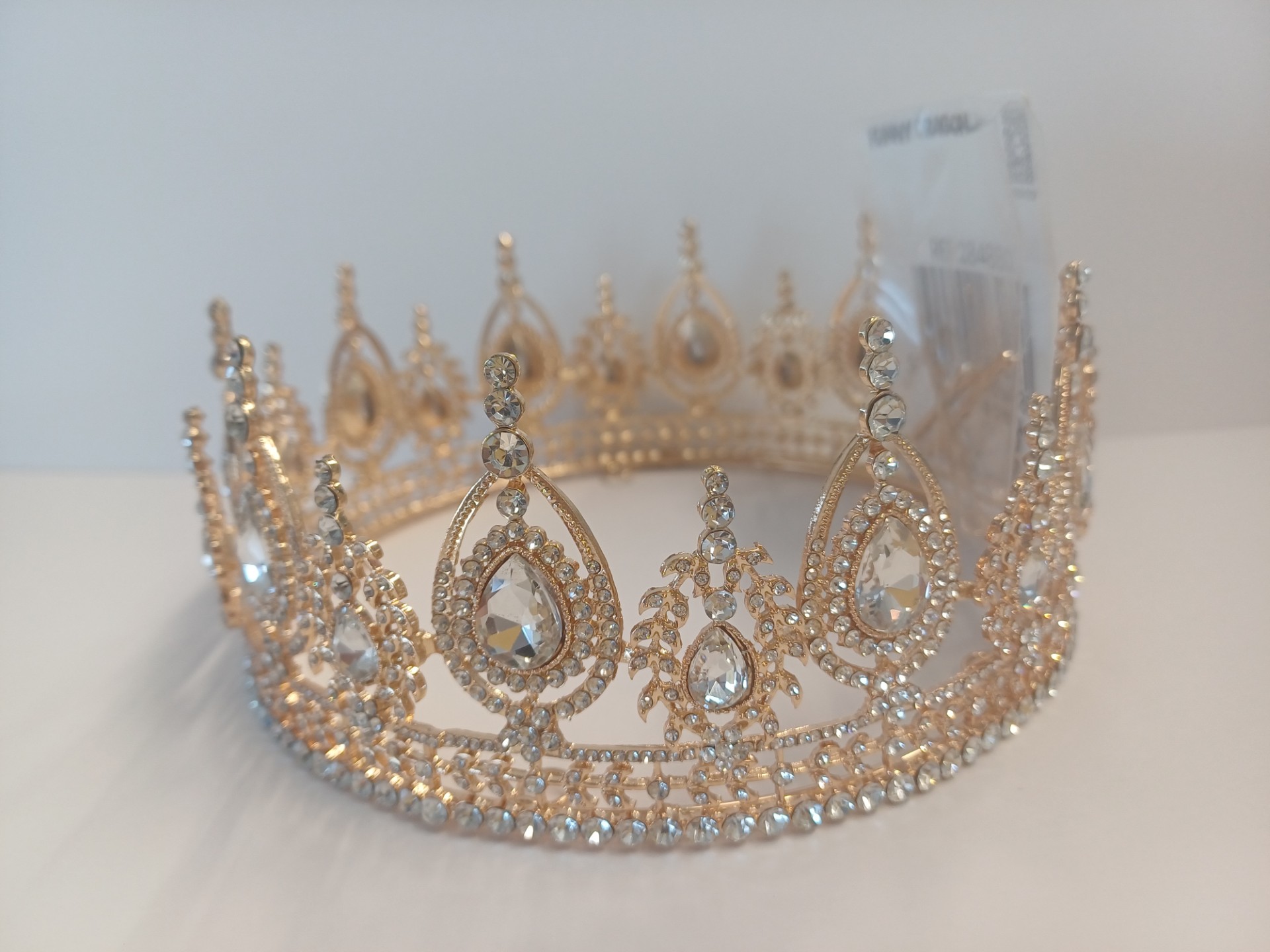 Couronne de fête dorée 14,5x7cm