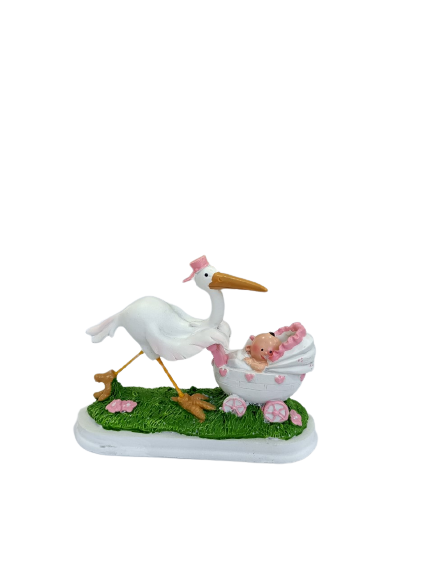 Cigogne avec fille 10cm