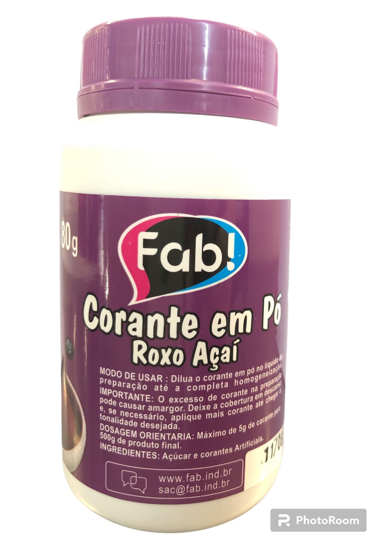 Colorant en poudre d’açaí violet Fab 80 g