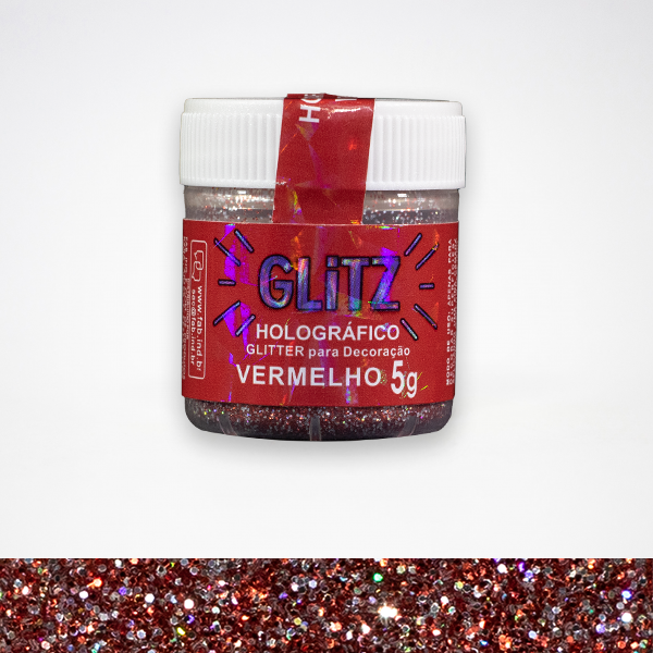 Paillettes holographiques rouges Fab 5g